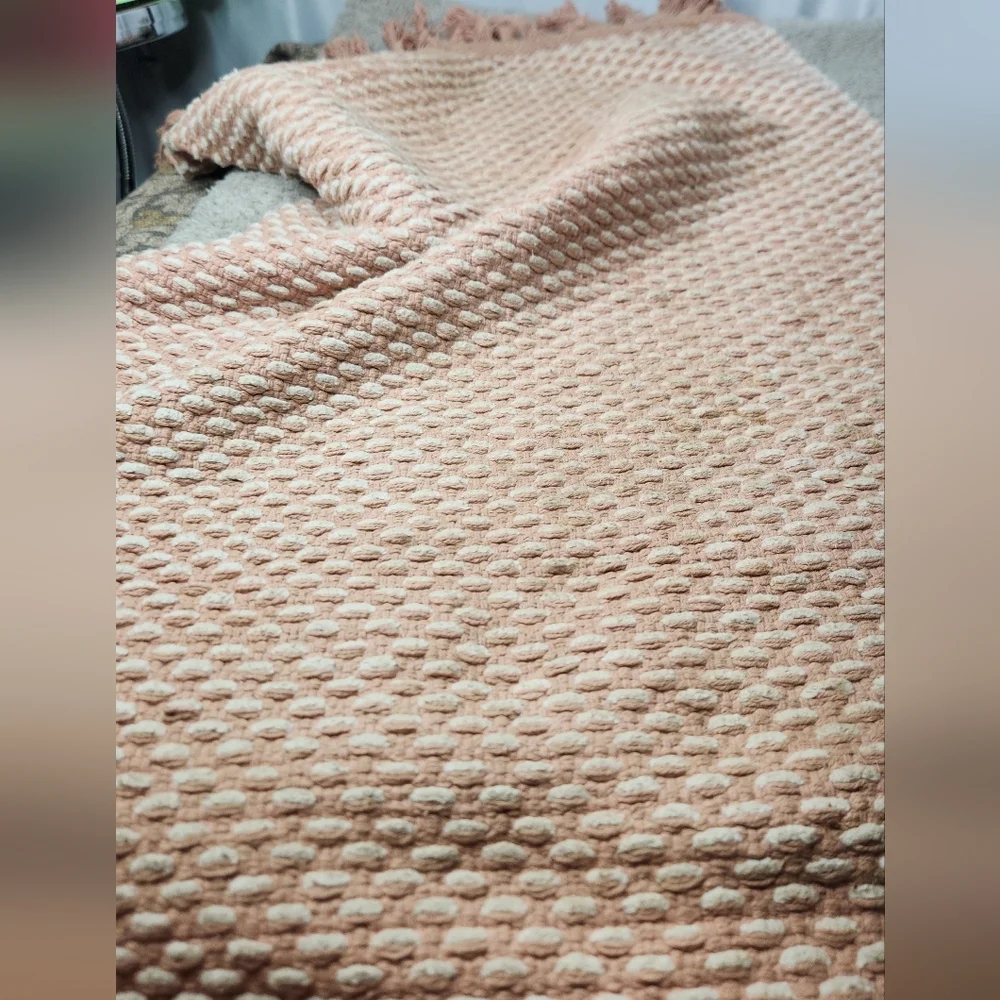 Coral & White Throw Rug - Threshold  - 32